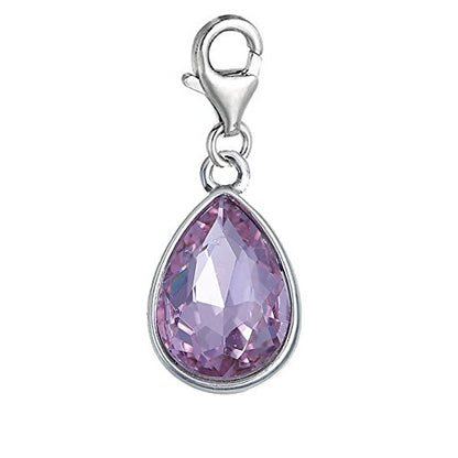 Sexy Sparkles Dangling lobster clasp charms for bracelets - color: Light Purple - June