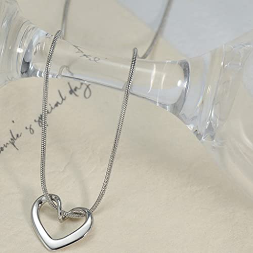 Jude Jewelers Stainless Steel Open Heart Charm Wedding Statement Birthday Holiday Pendant Necklace - color: Silver