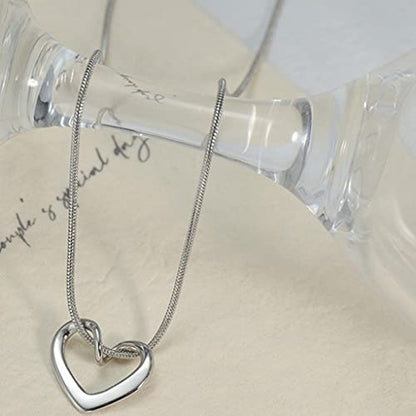 Jude Jewelers Stainless Steel Open Heart Charm Wedding Statement Birthday Holiday Pendant Necklace - color: Silver