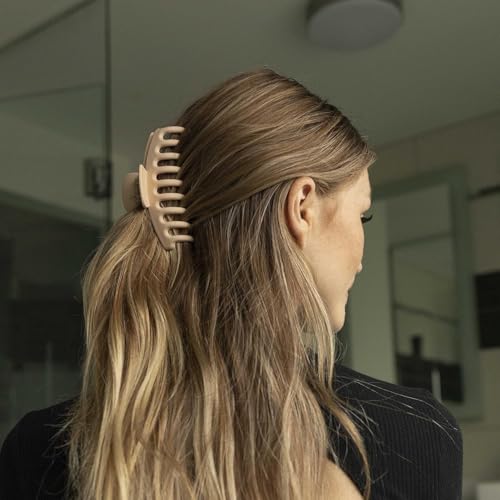 FRAMAR Extra Large Claw Clips For Thick Hair, Hair Claws Pack, Hairclips | Large Hair Clips For Thick Hair, Claw Clip Pack, Hairclips. For Women, Ganchos Para El Cabello, Non Slip Matte Finish - color: Neutral