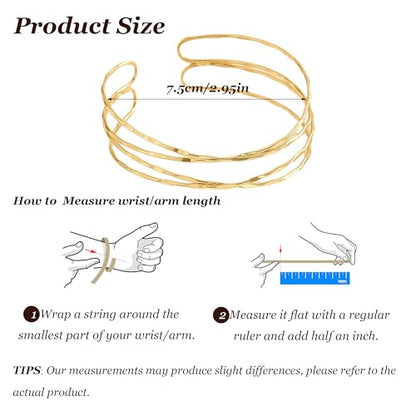 Harry and Henry Arm Cuff Gold Upper Arm Jewelry for Women Adjustable Open Cuff Bangle Bracelets Armband Jewelry Summer Outfits for Women 2026 - color: A:Gold Arm Cuff