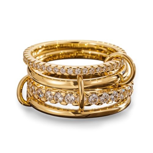 Gold Stackable Rings for Women Non Tarnish, Dainty Stackable 18k Gold Plated CZ Cubic Zirconia Rings, Gold Knuckle Women Rings Set - color: G1, size: 7