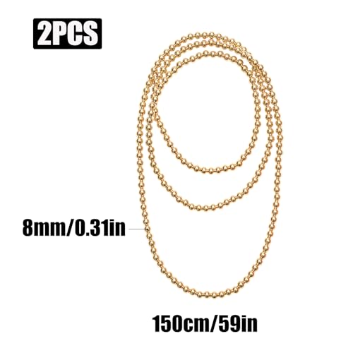Long Pearl Necklace, Jewelry Faux Pearls Pendants Faux Pearls Strand Beads - color: Gold