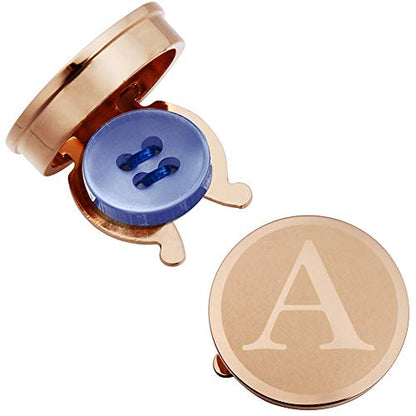 HAWSON Men's Letter Initial Button Cover Cufflinks Letter Rose Gold/Silver Suitable for Formal Business Shirt Letter A-Z - color: Rose Gold Color -A