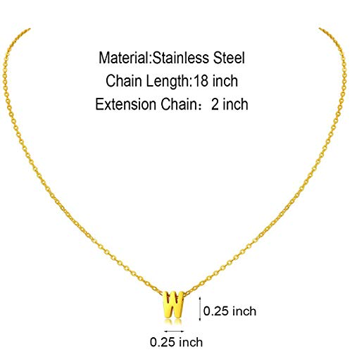 MOMOL Tiny Initial Necklace 18K Gold Plated Small Letter Necklace Personalized Name Necklace for Women - color: Gold W