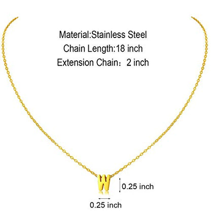 MOMOL Tiny Initial Necklace 18K Gold Plated Small Letter Necklace Personalized Name Necklace for Women - color: Gold W