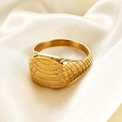 PCY Stainless Steel Gold Plated Men Women Band Ring - color: 13mm Gold TY