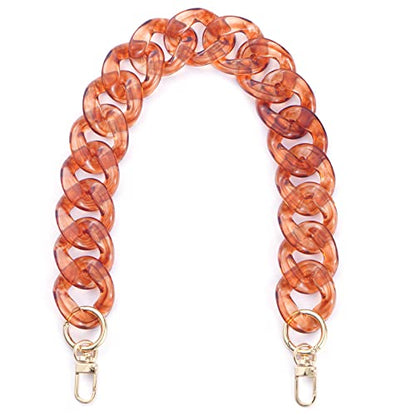 AUMEY Handbag Chain Straps Acrylic Purse Chain Strap Fashionable Replacement Purse Clutches Handles for Purse Handbags DIY Crafts, 15.7 inch of Each (03-Beautiful color A) - color: 03-beautiful Color a