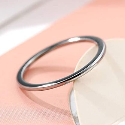 THREE KEYS JEWELRY Tungsten Wedding Band for Men Women Silver Polished | 1mm, 2mm, 4mm, 6mm, 8mm, Engagement Gift, Silver, Polished - color: Silver Tungsten 1mm