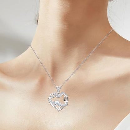 Sterling Silver Pendant Necklace Charms Hypoallergenic Fashion Jewelry Dainty Valentines Day Birthday Gift for Women - style: CZ Love Heart