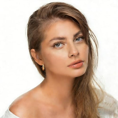 14K Gold Plated Hoop Earrings for Women Lightweight Hypoallergenic Fashion Accessories, Twisted Design Huggie Hoops Earring Jewelry Gift for Party Wedding Daily Wear 9g