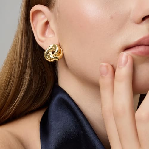 Green Crystal huggie gold hoop earrings for women Girls,14K Gold Plated with 925 Sterling Silver Post color Cubic Zirconia dainty cute Earrings| CZ Stud Earring - color: Infinity Knot Earrings