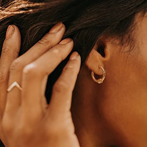 Cubic Zirconia Huggie Earrings 14k Gold Plated Tiny Earrings Small Huggie Hoop Earrings Simple Lightweight Hoops Gift for Women - color: Singlecircle