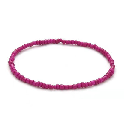 2Pc Anklet Boho Bead Elastic Beach Fashion Accessory Tool,purple