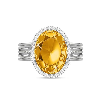 Linawe Costume Jewelry Adjustable Cocktail Ring for Women | Copper, Rhinestone, Cubic Zirconia, Oval, Fake Diamond, Crystal, Stone, Birthstone, Gemstone, Big, Chunky, Statement - color: White Champagne