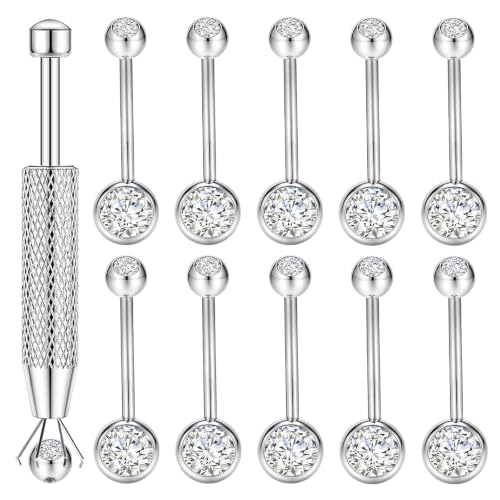 Long Belly Button Rings, Navel Piercing Jewelry for Women | 16mm 14mm 12mm 10mm 8mm Stainless Steel Extral Long Bar 14G - size: 14MM