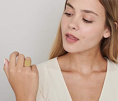 Simple Gold Geometric Rings for Women, Square Fashion Ring, Band Everyday Ring Jewelry