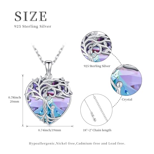 925 Sterling Silver Necklace Gifts for Women Crystal/Opal Jewelry Pendant Christmas Birthday Gift - style: 1 Child