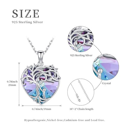 925 Sterling Silver Necklace Gifts for Women Crystal/Opal Jewelry Pendant Christmas Birthday Gift - style: 1 Child