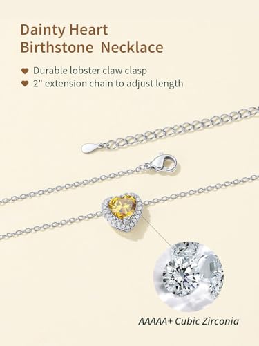 FindChic Birthstone Necklace For Women 12 Months Pendant Necklace | Waterproof Gold/Silver Chain Dainty Gemstone Jewlery for Wife Besties Girlfriend with Gift Box - color: Silver