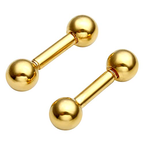 Zysta 4 Pairs Stainless Steel 14/16G Mixed Colors Body Piercing Barbells 6-16mm Post Studs Earring NippleTongue Helix Tragus Cartilage Labret Medusa Lip Eyebrow Straight Bar Ball Screw … - color: 4mm Ball,6mm Post