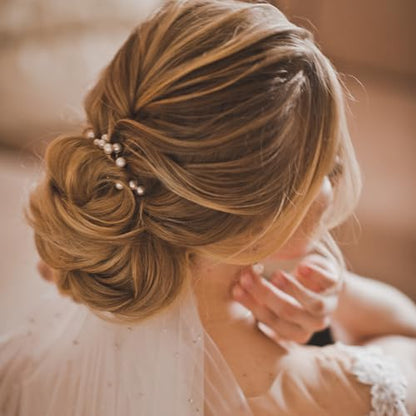 12Pcs Bridal Pearl Hair Clip, Wedding Hair Accessories for Party, Various Styles Handmade Pearl Decorations Supplies, Wedding Pins for Bridesmaid Bride