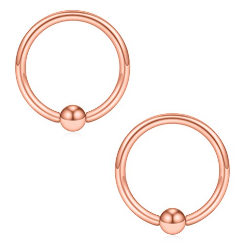 SCERRING 16G Captive Bead Piercing Ring Stainless Steel Nose Septum Tragus Helix Nipple Lip Eyebrow Hoop Rings 12PCS - style: 12PCS - 10mm Mix Color