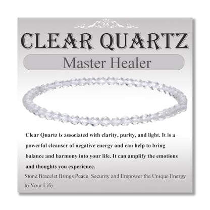 MASSIVE BEADS Natural Genuine Gemstone Beads Healing Crystal Chakra Reiki Jewelry Faceted Round Beads Bracelets 3mm - color: Clear Quartz