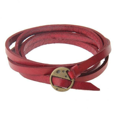 2 Multilayer Five Circles Leather Bangle Wrap Bracelet Wristband