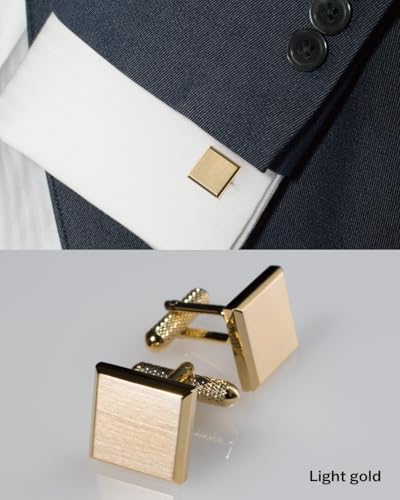[TAVARAT] Cufflinks for Men cuff links mens Black Silver Light Gold Tps-166 - style: light gold (Tps-166)