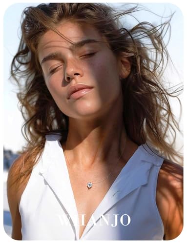 Teardrop 925 Silver CZ Floating Pendant Necklace 16 Inch Cubic Zirconia Invisible Necklace, Hypoallergenic, Jewelry Gifts for Women Anniversary Birthday - color: Heart-Shaped