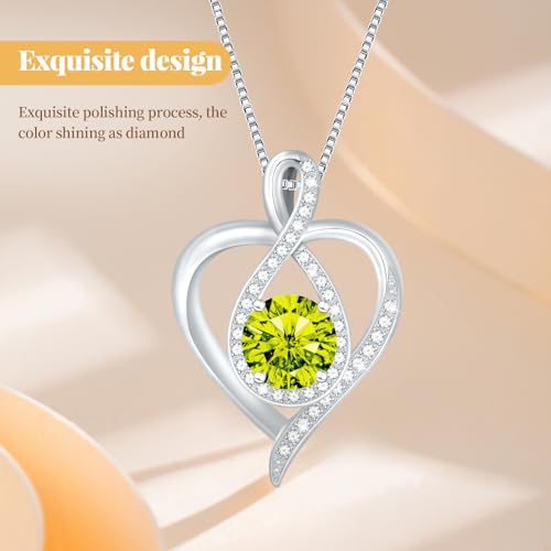 925 Sterling Silver Infinity Heart Necklace for Women, Rhodium Plated Cubic Zirconia Pendant Gift for Girlfriend Wife Mom - Anniversary Valentine's Day Birthday Present with Elegant Gift Box - color: Silver-08-Aug