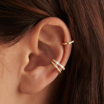 Ear Cuffs Non Piercing Ear Cuff Earrings for Women Gifts Trendy Stuff Clip on Cartilage Earrings Stacks Fake Earrings Jewelry Gifts - color: A2:clip on earrings A
