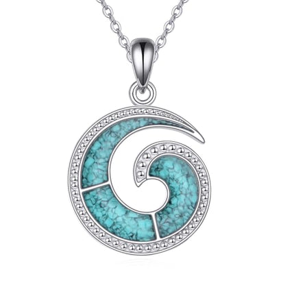 ONEFINITY Ocean Wave Necklace for Women Turquoise Wave Pendant Necklace Beach Jewelry Gifts