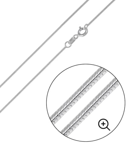 925 Sterling Silver Italian Snake Chain Necklace - Secure Lobster Clasp, Perfect for Layering - Durable Necklace & Bracelet Chains for Everyday & Special Occasions - size: 18, style: 0.7