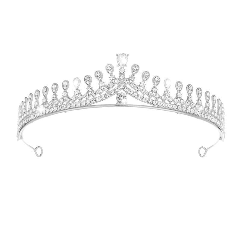 Wedding Crystal Tiara for Women Elegant Bridal Pearl Rhinestone Crown Swan Queen Princess Costume Crown Star Crystal Headpiece Accessory for Cosplay Birthday Party - color: Crystal 1
