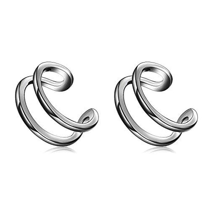 YFN Ear Cuff Wrap Earrings 925 Sterling Silver Non Pierced Cartilage Earring for Women Jewelry Gifts - color: black gold