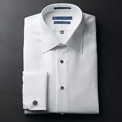 wynameleri Mens Classic Shirts Cufflink Studs, Mother-of-Pearl Tuxedo Shirt Button and Cuff Links Set, Formal Business Wedding Jewelry - color: MOP-Gold Black