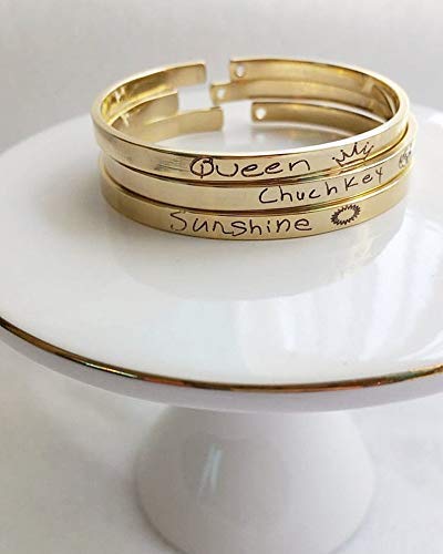 Actual Handwriting cuff bracelet Custom handwritten bracelet Personal engraved signature cuff Keepsake Gift silver/Rose gold/gold cuff