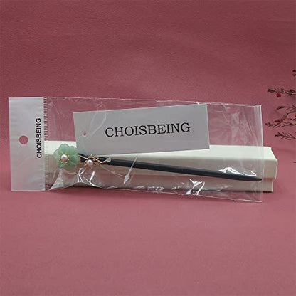 Wooden Hair Pins 7.08" Chinese Hair Sticks For Long Hair Buns (D) - color: D
