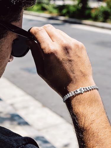Bandmax Mens Hip Hop Cuban Link Bracelets 5/7/9/12MM Stainless Steel Miami Curb Chain Bracelet Silver/Gold Plated/Black Wristlet Chains for Men 7"-9" - color: 16 7MM Steel-Custom
