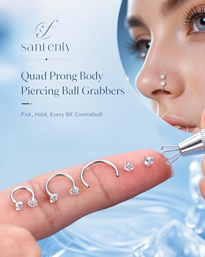 Sanfenly 18G Horseshoe Nose Ring for Women Surgical Steel Nose Rings Hoops | Hypoallergenic Nose Piercings Jewelry, Septum Rings Hoop Studs Tragus Earrings Helix Cartilage Lip Ring - color: Silver Plated-3pcs-6/8/10mm