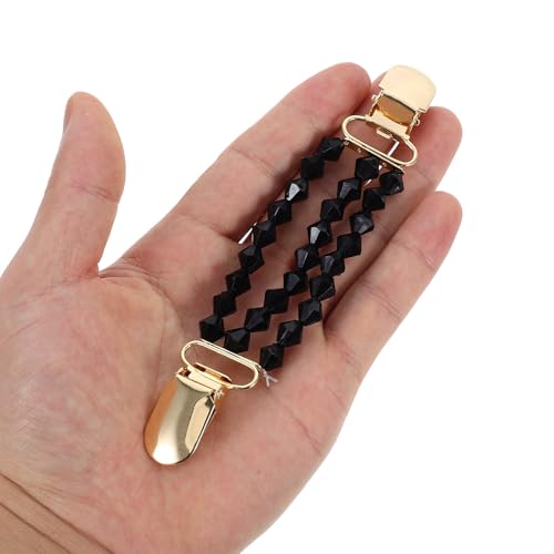 GANAZONO Faux Pearl Sweater Clips with Metal Chain for Dresses and Cardigans, Versatile Use to Hold Sweater Together, Elegant and Chic Brooch Pins for Daily Wear and Evening Events