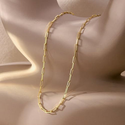 BAYLAY Gold Necklace for Women, Gold Chain for Women | 18K Gold Plated, Dainty Gold Necklace for Women, Necklace Chain, Gold Jewelry, Gifts, Size 16/18/20/22/24/26 Inch - size: 18, style: Paperclip Chain
