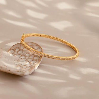 Bangle Bracelets for Women, Dainty Delicate Stacking CZ Diamond Bracelet, 18K Gold Plated Silver, Gold Jewelry, Mother’s Day Gifts for Mom - style: 05-Gold Diamond Tennis
