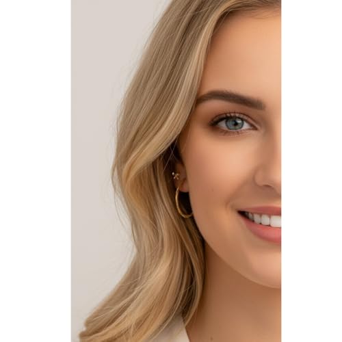 14K Gold/Silver Plated Twisted Hoop Earrings for Women - Sparkly Diamond-Cut Large Hoops with 925 Sterling Silver Post, Lightweight Hypoallergenic Trendy Jewelry Gifts (30mm / 40mm) - size: Gold 30mm