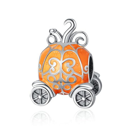 Charm for Bracelets and Necklaces, Heart Animals 925 Sterling Silver Bead Celestial Sun Moon Star Charms Jewelry Gift for Women Girls - color: Glow-in-the-dark Pumpkin Car Charm