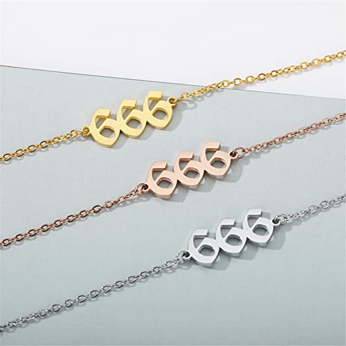 PAMTIER Angel Number Ankle Bracelet for Women Adjustable Chain | Stainless Steel, Dainty Simple Numerology Jewelry Gift - color: 5.5+2.8inch, Silver 444
