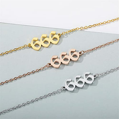 PAMTIER Angel Number Ankle Bracelet for Women Adjustable Chain | Stainless Steel, Dainty Simple Numerology Jewelry Gift - color: 5.5+2.8inch, Silver 444