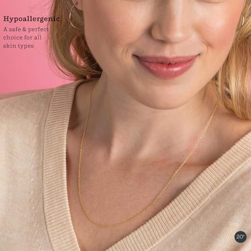 KEZEF 18K Gold Plated 925 Sterling Silver Box Chain Necklace for Women, 1mm Thin & Sturdy Italian Chain Necklace, Rose Gold & Silver Available, 15/16/18/20/22/24/30 Inch - color: Sterling Silver, size: 18 Inch (Popular Women's Length)